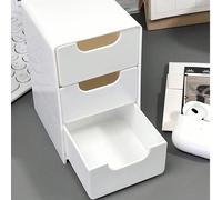 1/2 pezzi Mini Scatola di Archiviazione da Scrivania a 3 Ripiani, Mobili, Organizer per Cosmetici, Organizer per Forniture per Ufficio, Scatola Organizer a 3 Cassetti, Adatta per Rossetti, Gioielli, D
