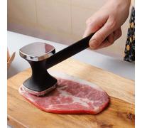 1/2 pezzi Nuovo Batticarne Reversibile, Martello per Bistecca in Lega di Alluminio, Pestello per Carne, Batticarne per Braciole, Uso Domestico Tromba d'argento,nero,Argento Grande,2 pezzi [Argento gra