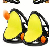 1/2 pezzi Palla da afferrare a mano, Palla da lanciare, Palla da afferrare per allenamento di reazione, Dispositivo di allenamento interattivo ping pong per genitori e figli da interno 2 racchette + 4
