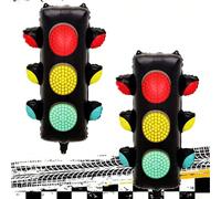 1/2 pezzi Palloncini a forma di semaforo, luce rossa e verde, adatti per decorazioni di feste a tema, decorazioni per compleanni a tema corse, tema del traffico, accessori per paesaggi cittadini, deco