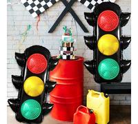 1/2 pezzi Palloncini a forma di semaforo, luce rossa e verde, adatti per decorazioni di feste a tema, decorazioni per compleanni a tema corse, tema del traffico, accessori per paesaggi cittadini, deco