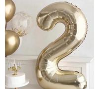 1/2 pezzi Palloncino numero in alluminio dorato chiaro da 40 pollici, numeri da 1 a 80, adatto per decorazioni di feste di compleanno, anniversari e altre feste in ambienti interni ed esterni per crea