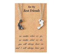 1/2 pezzi Personalità per Chi Fish Collana Set Corda Mano Amicizia Braccialetto Famiglia Gioielli Deco Collana Set per Donne Uomini Ragazze Bambini Adolescenti