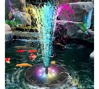 1/2 pezzi Pompa per fontana alimentata a energia solare per uso esterno, con luce notturna, colorata, con 12 ugelli, IP44 impermeabile, accensione e spegnimento automatico al crepuscolo/alba, adatta p