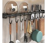 1/2 pezzi Portautensili da cucina da parete, asta appendiabiti moderna da parete, ganci di stoccaggio, ganci appendiabiti mobili, portaspezie e mestoli, organizer da cucina, accessori da cucina L,M,S,