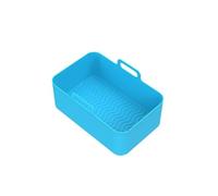 1/2 pezzi riutilizzabile friggitrice ad aria vassoio in silicone piatto doppio 2 cestelli teglia da forno pentola piastra fodera accessori doppia friggitrice ad aria, compatibile for Ninja(Blue)
