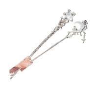 1/2 pezzi romantici bastoncini for capelli con stella in pietra di luna e bastoncini for capelli con nappe incrociate con bacchette for capelli eleganti dal design a disco(Color-3)