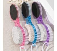 1/2 pezzi, Set di strumenti per pedicure (4 in 1) con pietra pomice per i piedi, spazzola per la pulizia di piedi, mani e unghie dei piedi, lima in metallo e blocchetto di carteggiatura, raspa per man