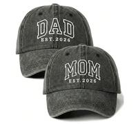 1/2 pezzi Set per coppie, Cappelli Papà & Mamma, Cappellini da baseball divertenti per genitori, Design unisex alla moda adatto per viaggi e attività all'aperto Cappellino da baseball lavatoLetterePol