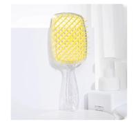 1/2 pezzi set pettine for massaggio del cuoio capelluto pettine scavato shampoo spazzola for massaggio for bottiglia spray for lavaggio dei capelli da bagno(1pc comb ClearYellow)