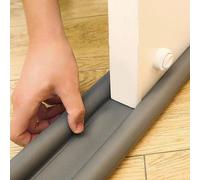1/2 pezzi Striscia in pelle grigia segmentata per porte e finestre, paraspifferi anti-polvere e antivento, grande bloccatore di spifferi per porta, blocca il rumore sotto la porta, ferma spifferi neri