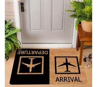 1/2 pezzi Tappetini antiscivolo per pavimento con design di arrivo e partenza di aereo da caccia, adatti per ingresso, porta, cucina e bagno, decorazione per la casa - Set di tappeti da cucina rettang