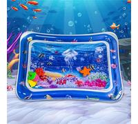 1/2 pezzi Tappetino gonfiabile per battere le mani per bambini, tappetino d'acqua per neonati con giocattoli galleggianti, giocattolo tappetino per giocare nell'acqua con design a pesci sott'acqua in 