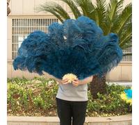 1/2 pezzi Ventaglio di piume di struzzo color champagne per 13 grandi ventagli pieghevoli da tenere in mano, 100 cm, 130 cm, per artigianato, carnevale, matrimonio, palcoscenico