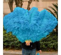 1/2 pezzi Ventaglio di piume di struzzo color champagne per 13 grandi ventagli pieghevoli da tenere in mano, 100 cm, 130 cm, per artigianato, carnevale, matrimonio, palcoscenico