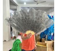 1/2 pezzi Ventaglio di piume di struzzo color champagne per 13 grandi ventagli pieghevoli da tenere in mano, 100 cm 130 cm, decorazioni per artigianato, carnevale, matrimonio, p