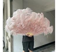 1/2 pezzi Ventaglio grande in piume di struzzo color champagne per 13 ventagli pieghevoli da tenere in mano, 100 cm, 130 cm, per artigianato, matrimonio, carnevale, palcoscenico, danza, decorazione