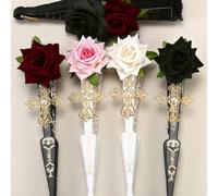 1/2 pezzi Ventaglio pieghevole vintage spagnolo, decorazione in pizzo a rose flamenco, elegante ventaglio da donna nero, adatto per feste di donne, matrimoni, decorazione per casa e ufficio, può esser