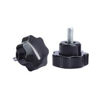 1-2 pezzi Vite a mano in bachelite con impugnatura a sette stelle in plastica M4 M5 M6 M8 M10 M12 Vite di serraggio con manopola in acciaio al carbonio(15mm)
