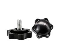 1-2 pezzi Vite a testa zigrinata a forma di stella M4 M5 M6 M8 M10 M12 Viti di serraggio con pomello di serraggio in plastica Acciaio al carbonio(40mm,M6(head 25mm) 2pcs)