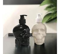 1/2 pezzo 350ml Dispenser per sapone con design a teschio - Bottiglia ricaricabile in plastica PET con pompa, adatto per lavaggio mani, shampoo e bagnoschiuma - Tappo a vite, senza profumo - Decorazio