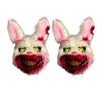 1/2 Pezzo Maschera Da Coniglio Insanguinato - Maschere Horror Di Halloween | Maschera Da Coniglio Horror | Maschera Da Coniglio Di Peluche Insanguinato | Maschera Da Coniglietto Insanguinato In Peluch