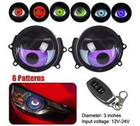 1/2 pz 12 V LED rosso/blu ghiaccio/verde 6 velocità + modalità automatica Devil's Eye Evil Eye telecomando Piatto/Lente lampada ghts Luci Auto