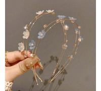 1/2 pz Fascia doppio strato decorativa con fiori per ragazze, ispirata al bosco, versatile per la vita quotidiana o per le feste Blocchi di colore,Colore unico,Piante,stampa dappertuttoLega di ferro