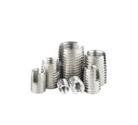 1/2 pz M2 .5 M3 M4 M5 M6 M8~M20 Inserto filettato autofilettante in acciaio inossidabile/al carbonio Boccola for vite for riparazione filettatura tipo scanalato(Stainless Steel,M3xM5x6mm-2pcs)