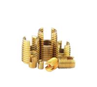 1/2 pz M2 .5 M3 M4 M5 M6 M8~M20 Inserto filettato autofilettante in acciaio inossidabile/al carbonio Boccola for vite for riparazione filettatura tipo scanalato(Galvanized,M18xM22x24mm-1pcs)