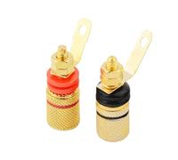 1/2 pz Placcato Oro 307 Binding Post Vite Dado Amplificatore Altoparlante Terminale di Cablaggio 4 MM Banana Jack Presa Montaggio A Pannello(2Pcs Black)