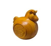 1/2 pz Statua del cavallo dello zodiaco cinese, Feng Shui FU Horse Figurine in legno intagliato per portare buona fortuna 2026 Anno nuovo Statua del cavallo dello zodiaco Decorazioni per la casa