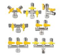 1/2 "Raccordi Tutti Placcatura in Rame 3-way 4-way Valvola del Gas ad Angolo a Sfera Scaldabagno Rubinetto Interruttore Shunt presa di Conversione(I)