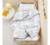 1/2 Set copripiumino adorabile neonato elefante, righe blu e bianche morbide, stampa reversibile, per decorazione camera bambini 135*200,91*127,76*102,100*120,80*120,127*178,120*150,90*200,federa 33*4
