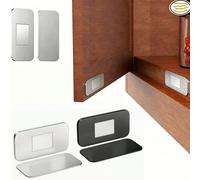 1/2 Set Fermacasetta magnetico in acciaio inossidabile senza foratura, magnete invisibile ultra sottile e forte per cassetti, fermacasetta magnetico per porte scorrevoli di armadi Lega di zinco
