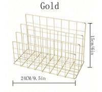 1/2 Set Libreria moderna in metallo con tre cestini portaoggetti, organizer da scrivania in ferro semplice, scaffale portaoggetti da scrivania, unità di stoccaggio a scaffale, portariviste e portarivi