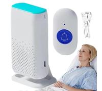 1/2 set pulsante di chiamata ricaricabile - Cicalino con luce LED, campanello di chiamata per anziani, dispositivo di allarme cicalino regolabile, campanello di chiamata lunga durata per pazienti