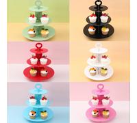 1/2 set Supporto per torta a 3 ripiani in colore puro, set di supporti per torta neri/bianchi/rossi/rosa/blu per decorazione, vassoio per alimenti, vassoio per dessert, vassoio per torta per esposizio