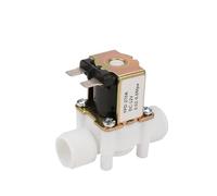 1/2" Water Inlet Solenoid Valve DC12V/24V Plastic Magnetic Valve Pressure Control Switch 0.02-0.8MPa 65mm Length(AC220V_NORMALLY OPEN)