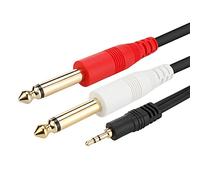 1/20,3 cm TRS to Dual 1/4 cavo audio stereo - 3.5 mm TRS 6.35 mm a doppio 1/10,2 cm TS mono y-cable splitter Cord - 5 Feet 1/8" TRS to Dual 1/4 Stereo Audio 5ft