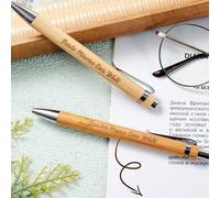 1/20/50 Penne a sfera personalizzate in legno di bambù, penna a sfera incisa con testo personalizzato, adatta per cristiani, matrimoni, team di ufficio, laurea scolastica, regali ideali per famiglia,