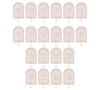 1-20 Numeri da Tavolo Bianco Matrimonio 20 Set, con Supporti Dorati | Cartoncini per Tableau e Segnaposto, Metallo e Carta, per Ricevimento Nozze e Conferenze