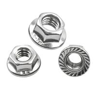 1-20 pezzi Dadi flangiati esagonali M4 M5 M6 M8 M10 M12 M14 Dadi di bloccaggio flangiati esagonali metrici dentellati in acciaio inossidabile 316 DIN6923(M6 10pcs)