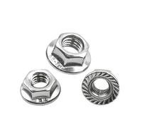 1-20 pezzi Dado flangiato esagonale M4 M5 M6 M8 M10 M12 M14 Dadi di bloccaggio flangiati esagonali metrici dentellati in acciaio inossidabile 316 DIN6923(M3 20pcs)