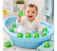 1-20 pezzi Giocattoli da bagno in gomma a forma di rana, Giocattoli da bagno per bambini, Set di giochi d'acqua per piscina, Adatti per vasca da bagno, doccia e spiaggia, Giocattoli galleggianti diver