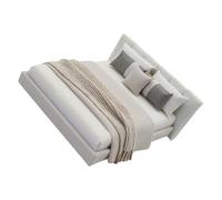 1/20 Scala Dollhouses Camera Da Letto Decorativo In Miniatura Letto Matrimoniale Con Biancheria Da Letto Per Progetto Artigianale Modello Scena Display Decori Casa Delle Bambole Decorazione Letto