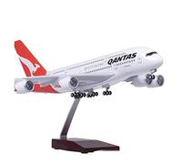 1 200 Fit For 380 A380 QANTAS Modello Di Aeroplano Con Luci E Ruote Collezione Aeroplani In Resina Plastica Set da gioco per hobby in miniatura(A)