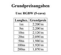 1-200m LED 2,4,5,6x 0,34mm² Cavo Estensione LiYY Linea di controllo RGB RGBW CCT