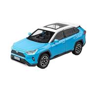 1:22 Per SUV RAV4 Metallo Fuso Posteriore Tirare Suono Luce Auto Giocattoli Modello Auto Finito Scena Decorazioni Per Feste Giocattoli Metal Vehicles non RC(Blu)