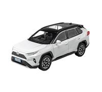 1:22 Per SUV RAV4 Metallo Fuso Posteriore Tirare Suono Luce Auto Giocattoli Modello Auto Finito Scena Decorazioni Per Feste Giocattoli Metal Vehicles non RC(White)